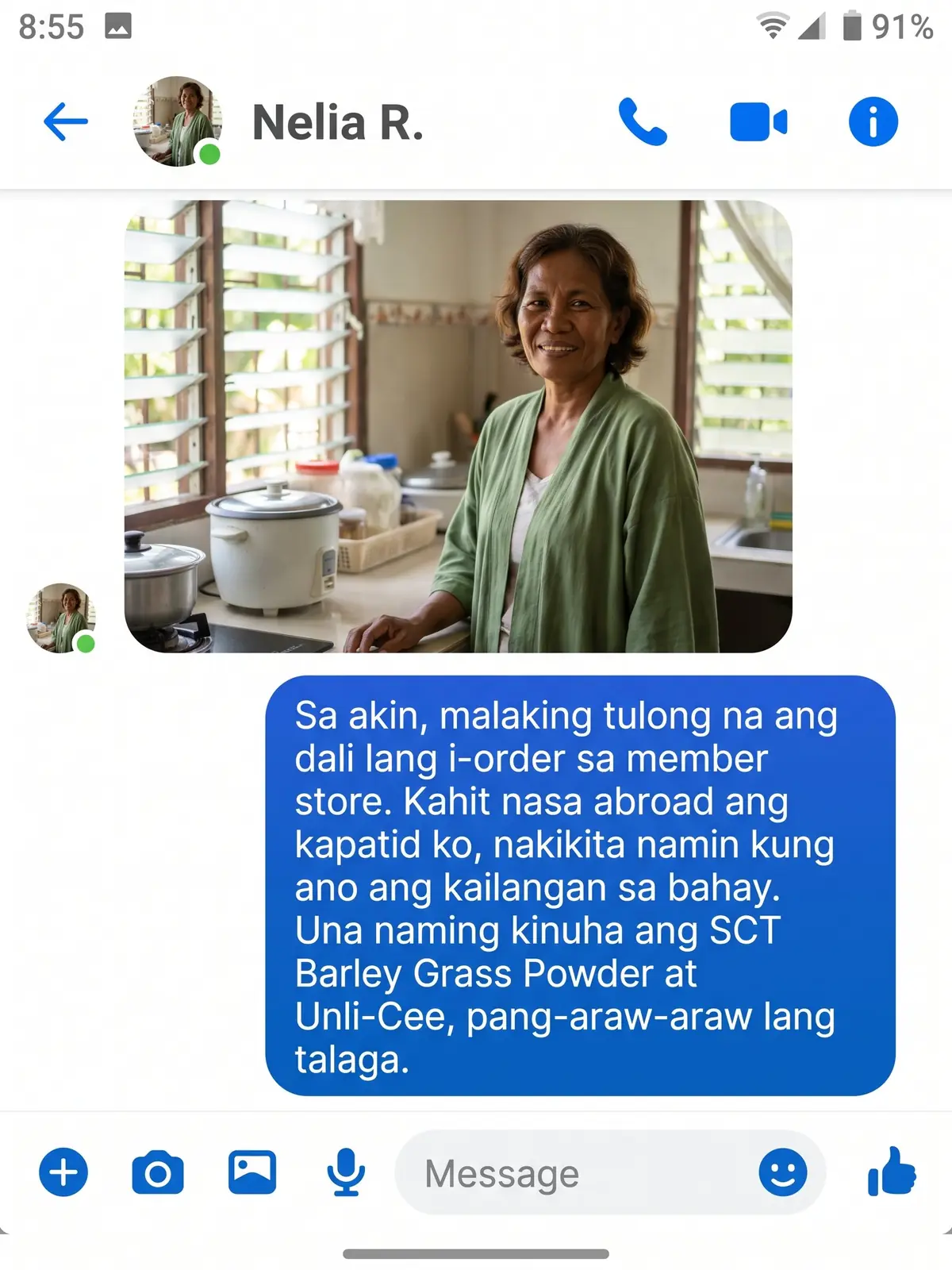 Sa akin, malaking tulong na ang dali lang i-order sa member store. Kahit nasa abroad ang kapatid ko, nakikita namin kung ano ang kailangan sa bahay. Una naming kinuha ang SCT Barley Grass Powder at Unli-Cee, pang-araw-araw lang talaga.